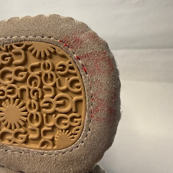 UGG Baby Booties Size 2/3 Beige Knit Shearling Lined Warm Cozy Fall Winter Prep - Picture 9 of 14